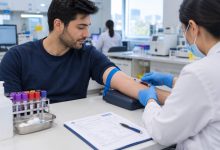 Calm Blood Draw in Modern Laboratory